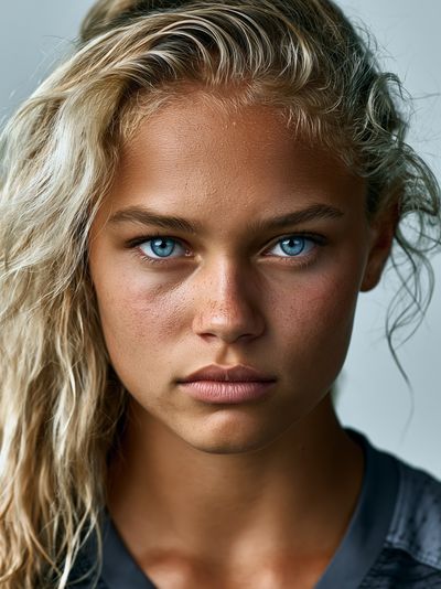 Blue-Eyed Portrait Photography Poster. poster