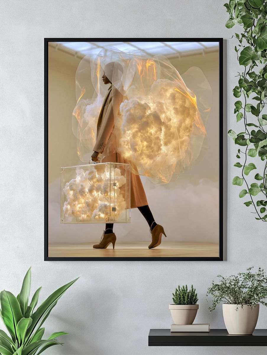 Surreal Fashion Cloud Portrait Print. — room view 4