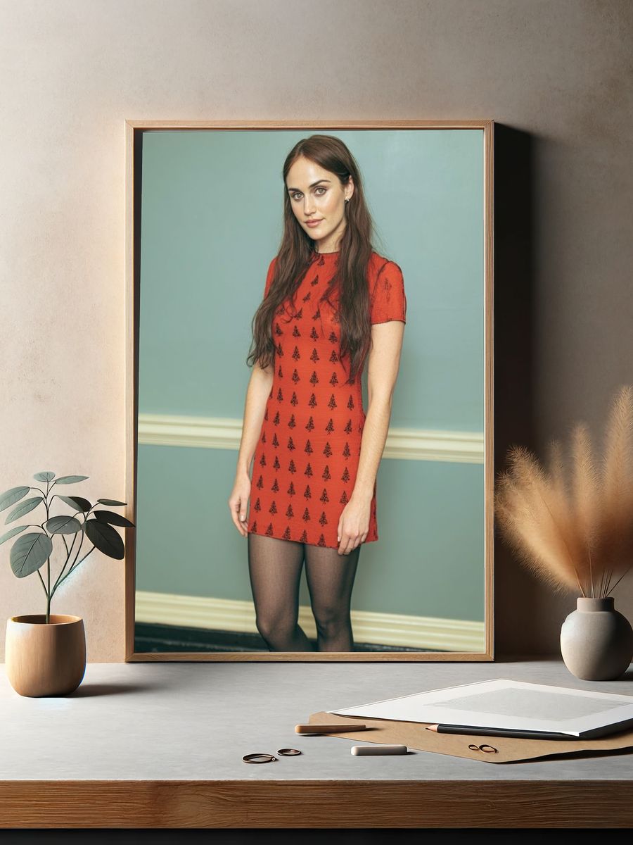 Portrait in Red Dress Photography Poster. — room view 2