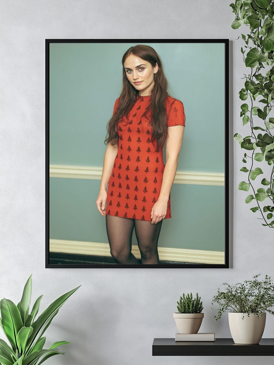 Portrait in Red Dress Photography Poster. — room view 4