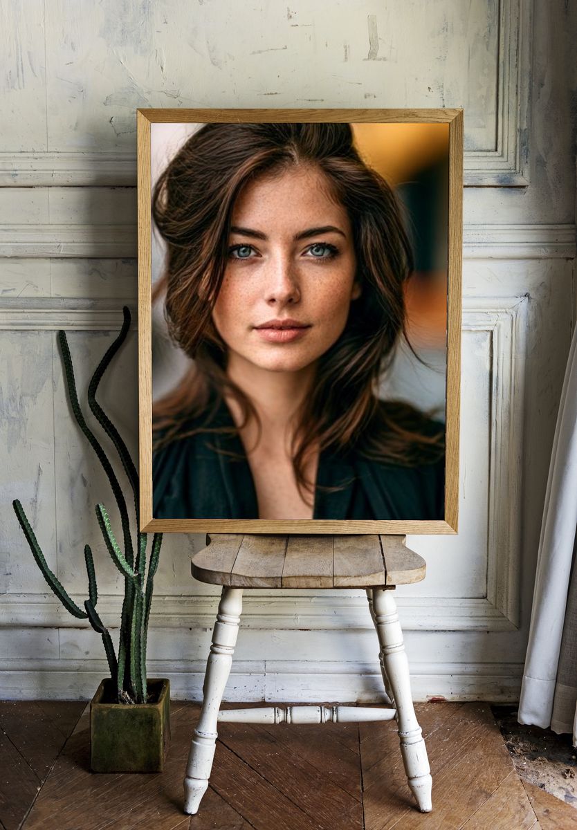 Elegant Woman Portrait Print. room preview