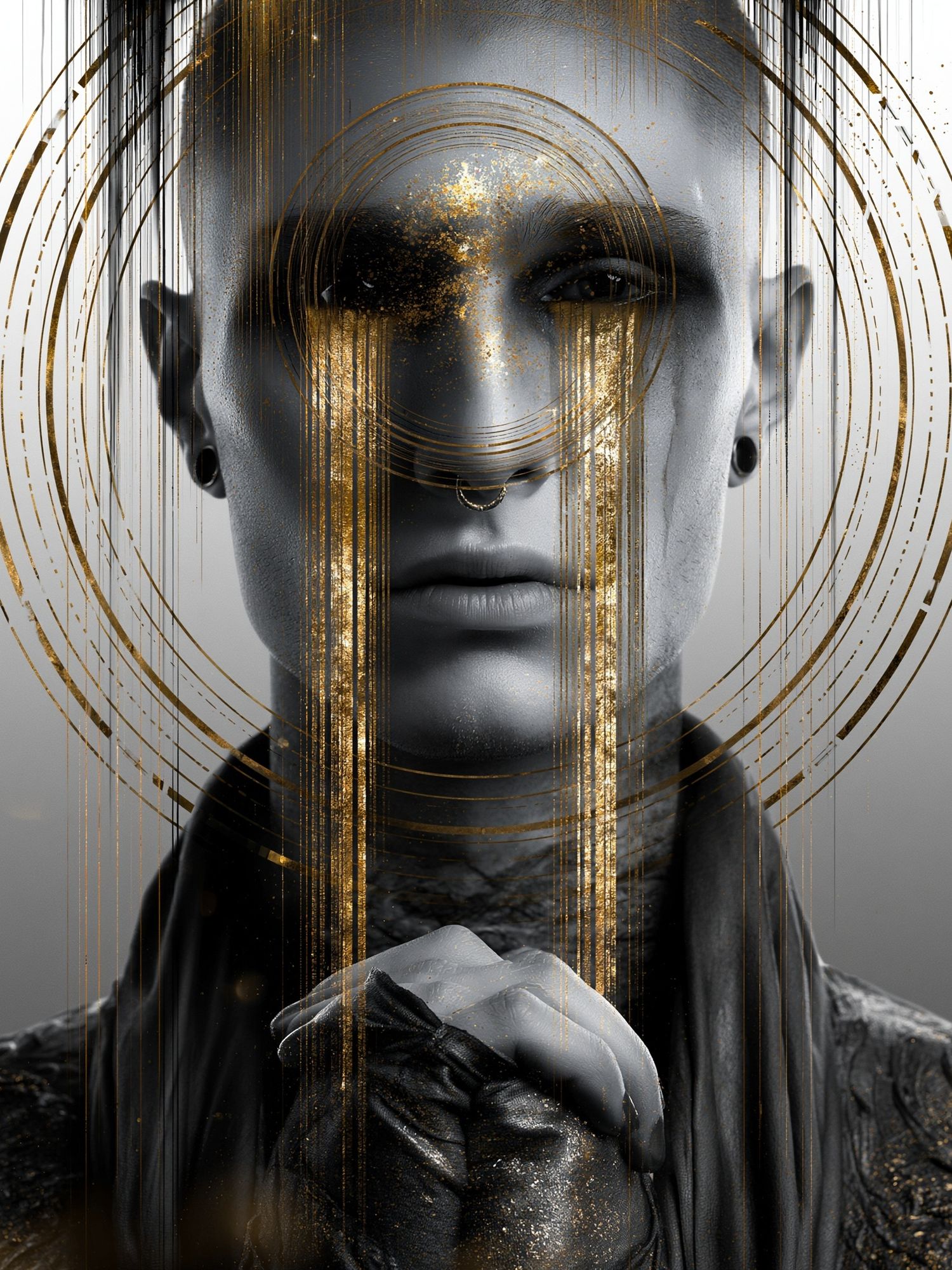 Gilded Monochrome Portrait Poster. poster detail