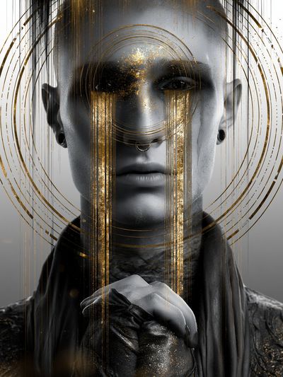 Gilded Monochrome Portrait Poster.