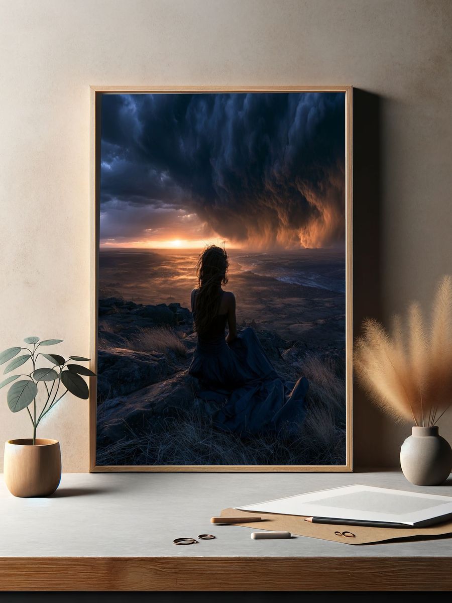 Storm Horizon Silhouette Poster. — room view 2