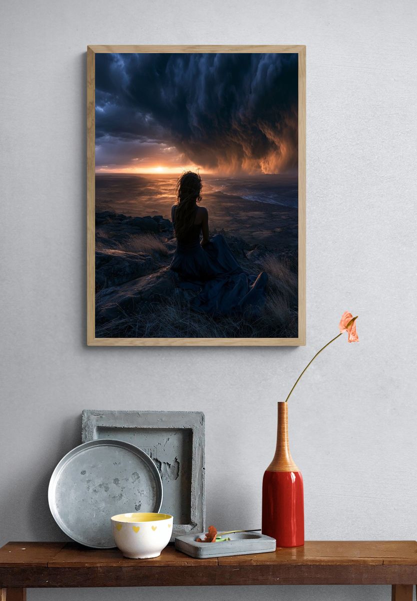 Storm Horizon Silhouette Poster. — room view 3
