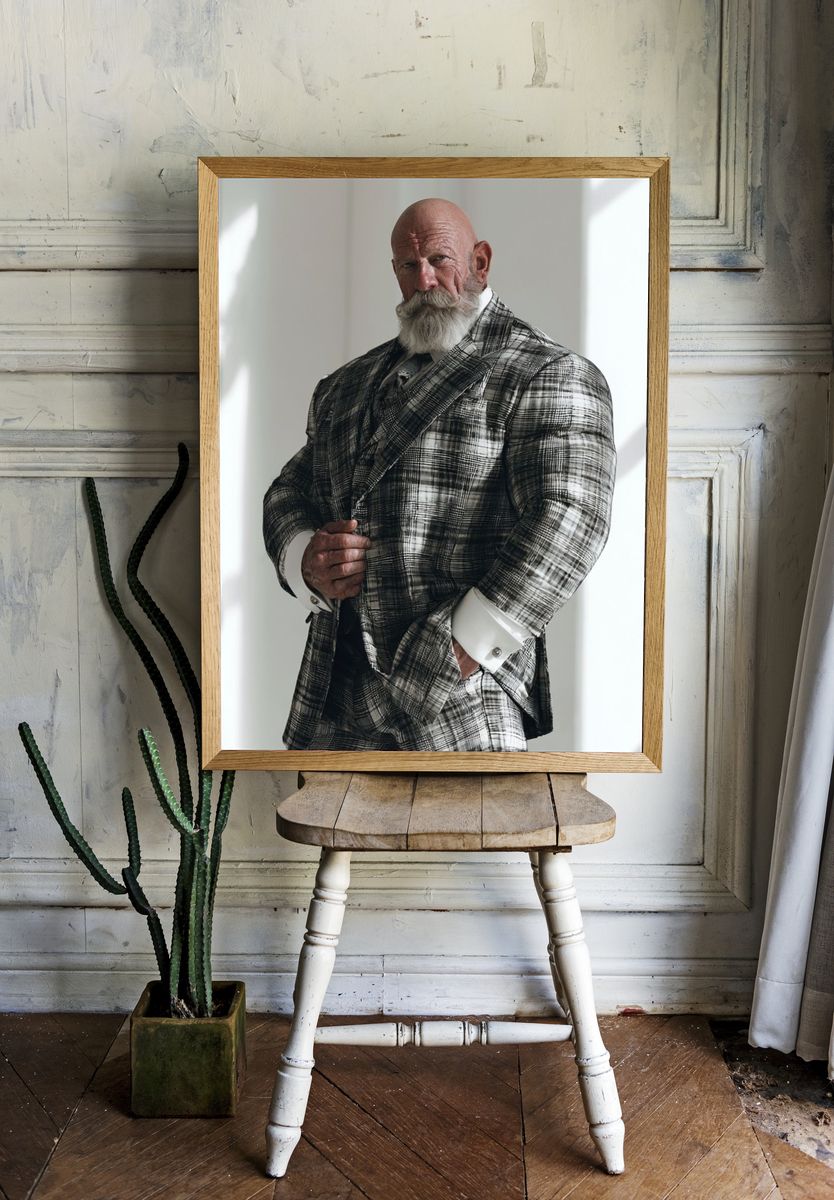 Elder Gentleman Portrait Photography Poster. room preview