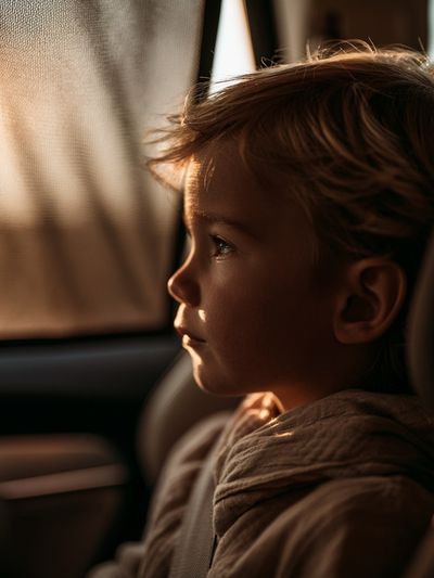 Child in Warm Light Photography Poster.