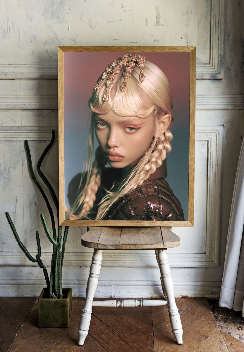 Avant-Garde Portrait Fashion Poster. room preview