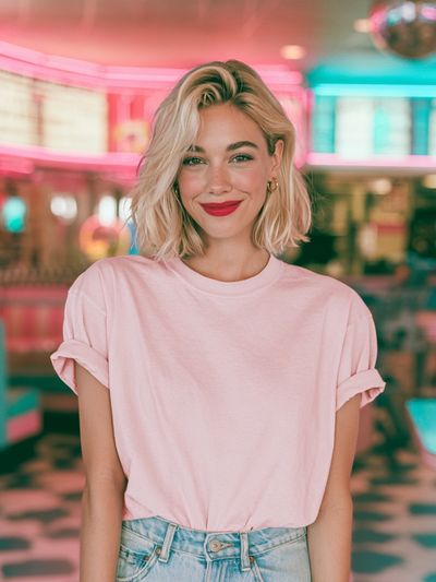 Neon Diner Portrait Photography Poster.