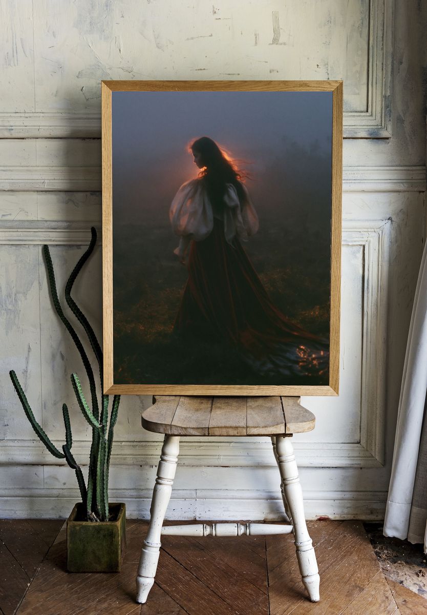 Backlit Woman Portrait Print. room preview