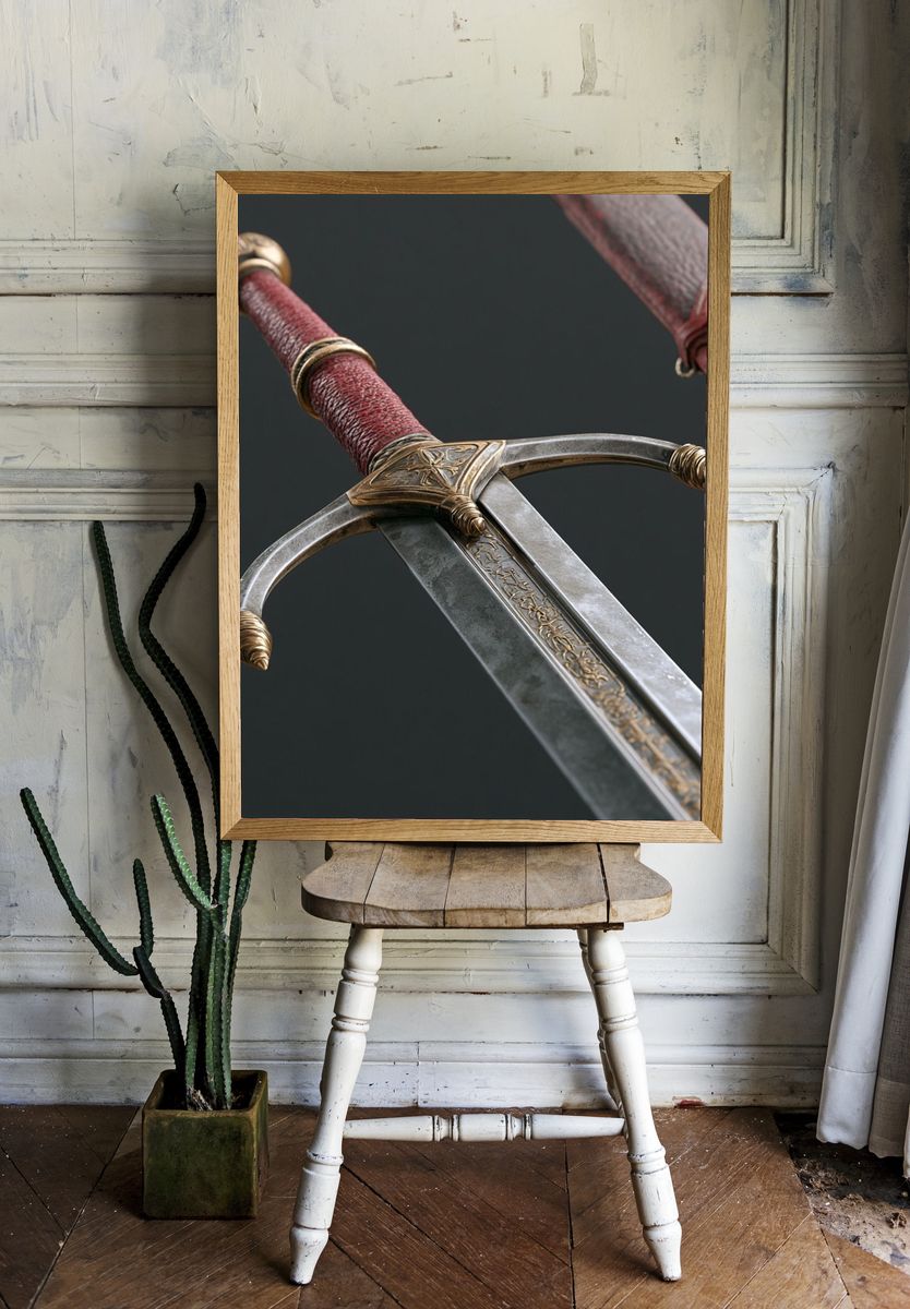 Ornate Medieval Sword Photography Poster. room preview