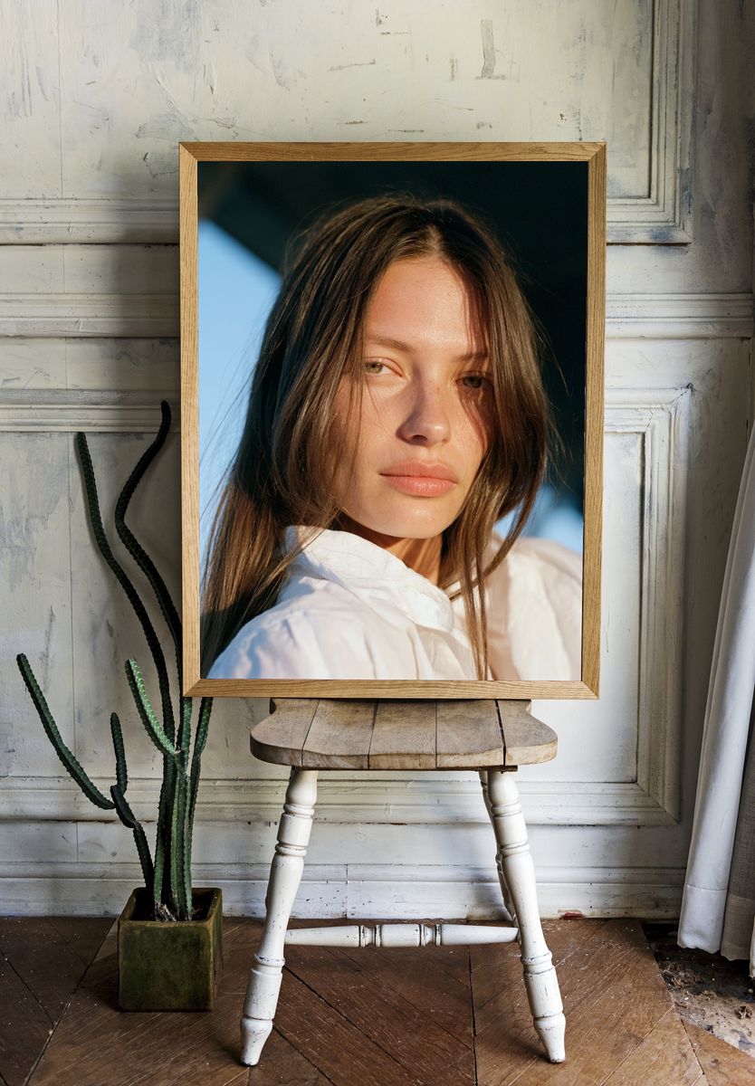 Sunlit Woman Portrait Print. room preview