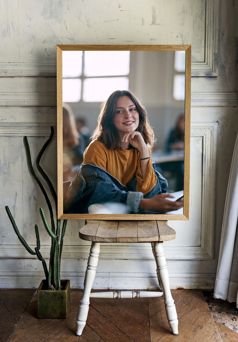 Smiling Student Portrait Poster. room preview