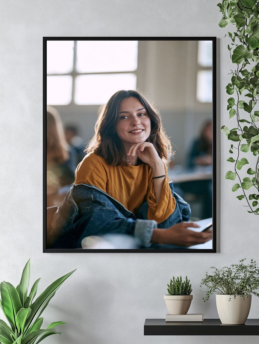 Smiling Student Portrait Poster. — room view 4