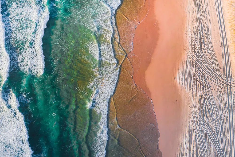 Drone view beautiful beach crystal. poster detail