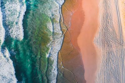 Drone view beautiful beach crystal.