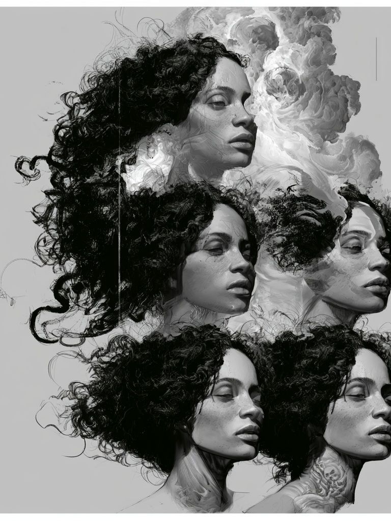 Monochrome Portrait Study Print. poster detail