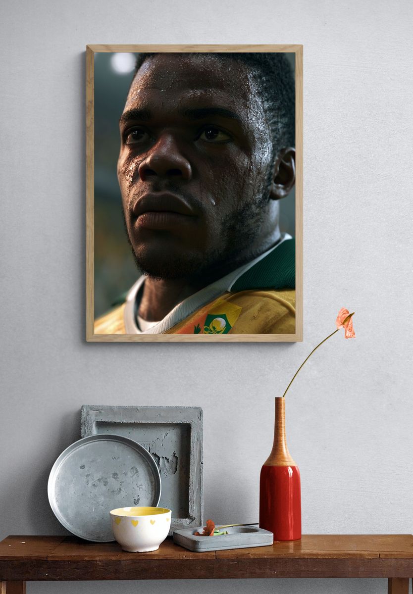 Focused Athlete Portrait Poster. — room view 3