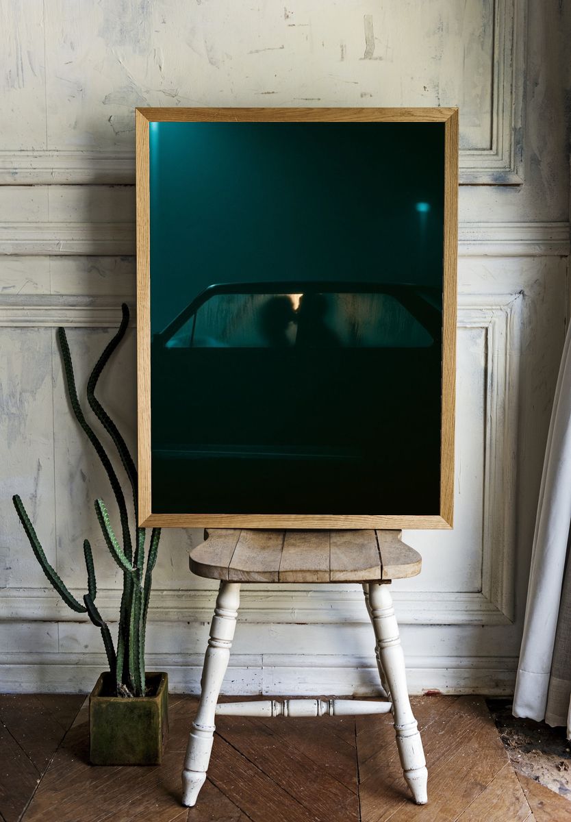 Neon Car Silhouette Photography Poster. room preview
