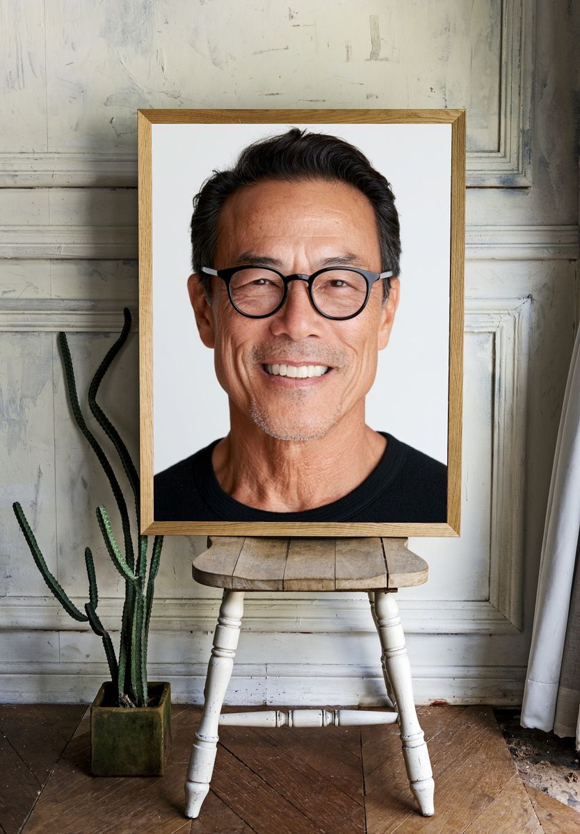 Smiling Man Portrait Photography Poster. room preview