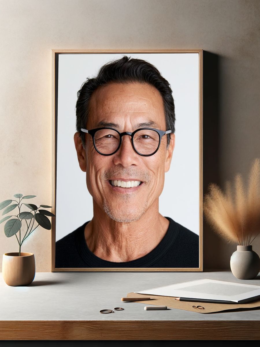 Smiling Man Portrait Photography Poster. — room view 2