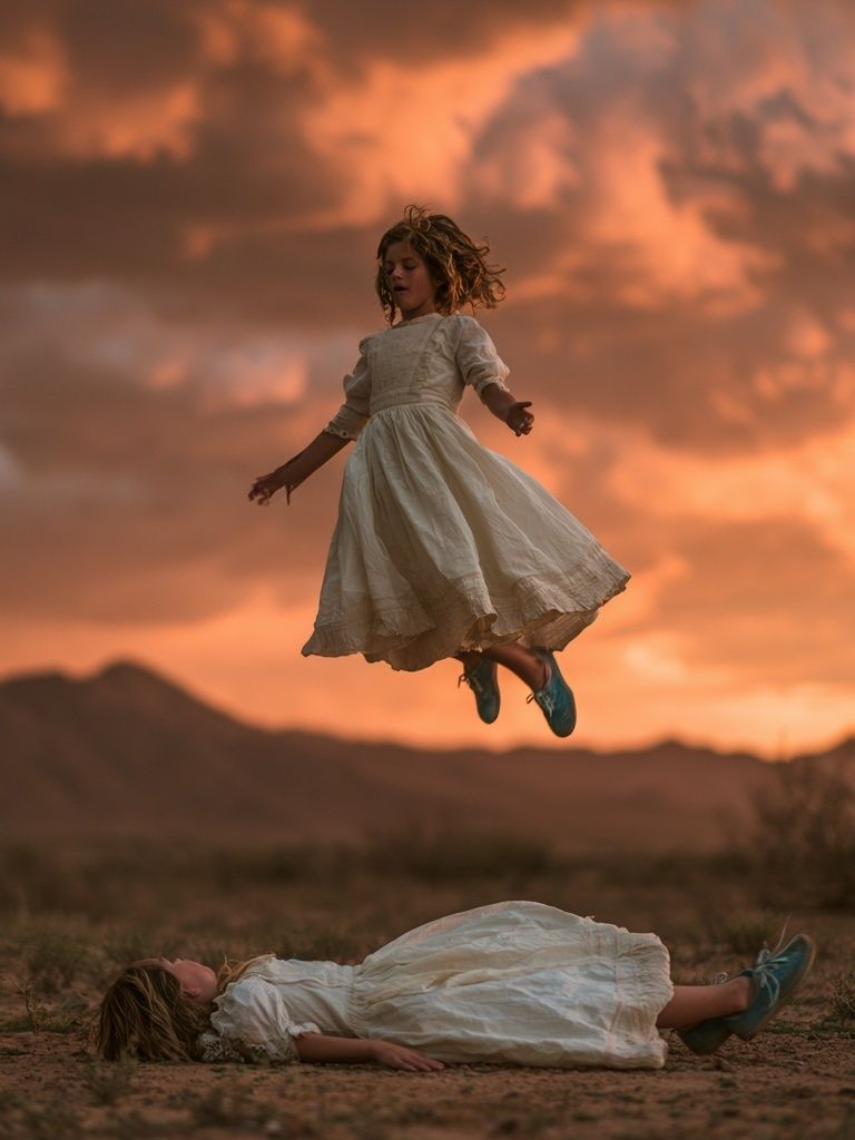 Dreamlike Desert Leap Photography Poster. poster detail
