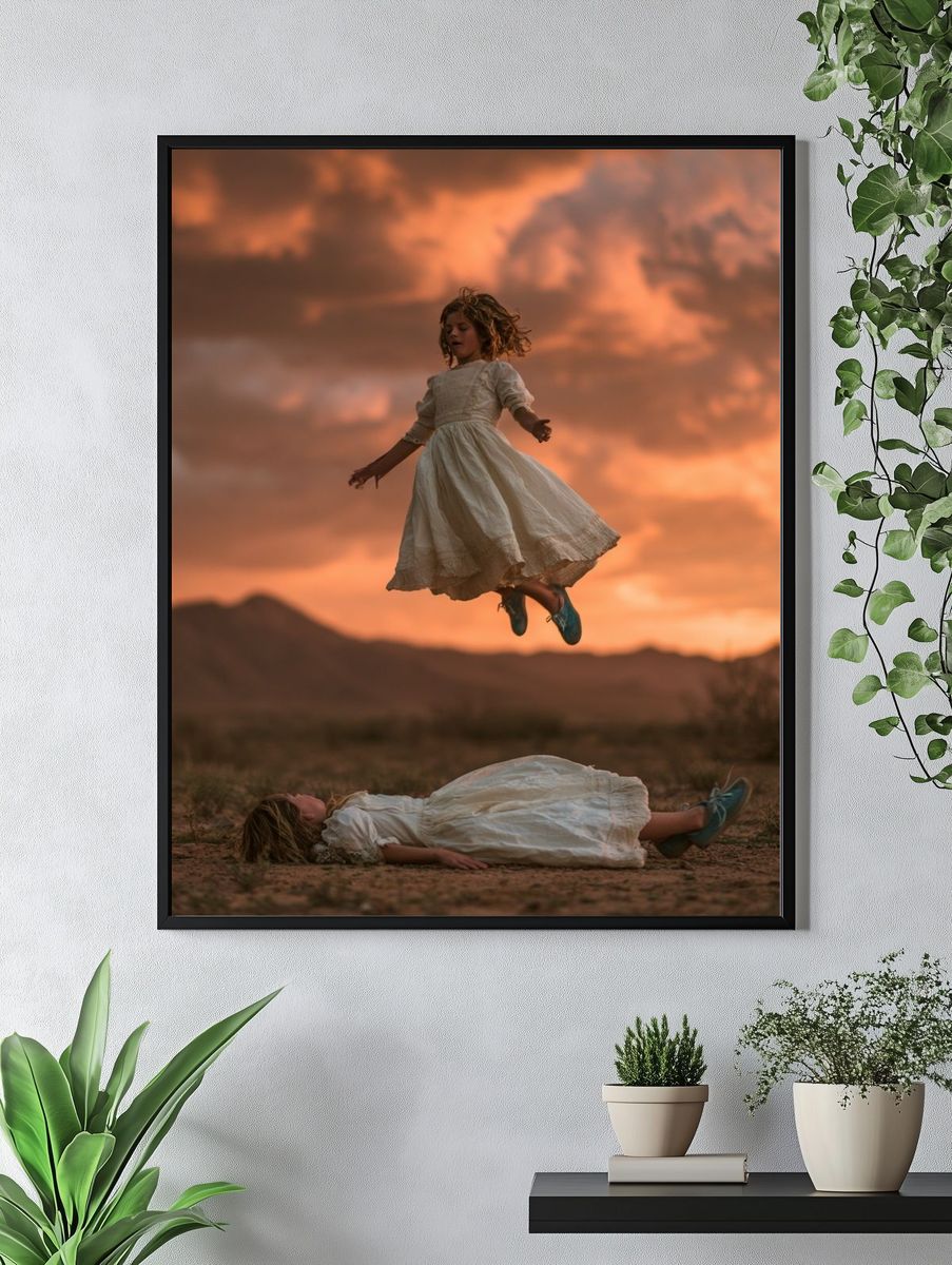 Dreamlike Desert Leap Photography Poster. — room view 4
