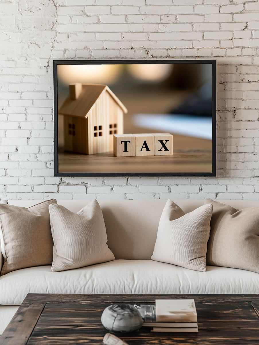 Tax Wooden Blocks Photography Poster. room preview