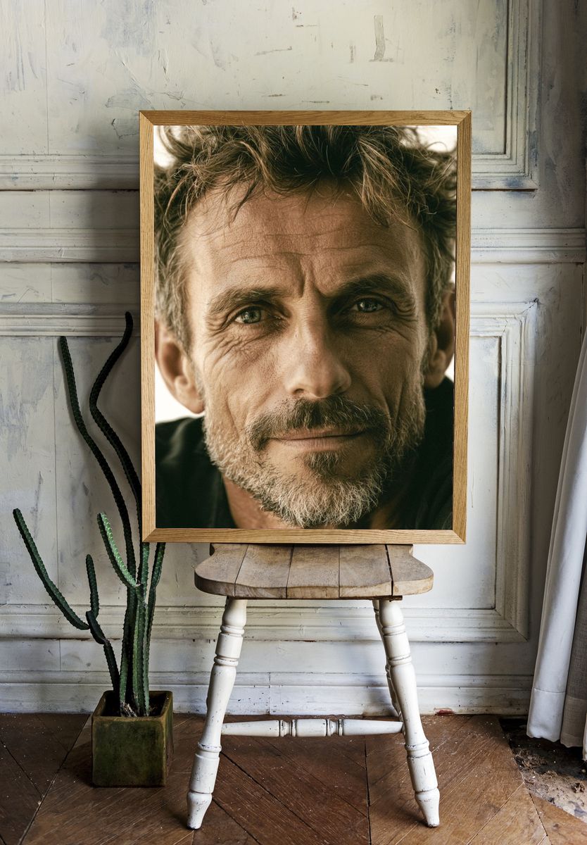 Intense Male Portrait Photography Poster. room preview