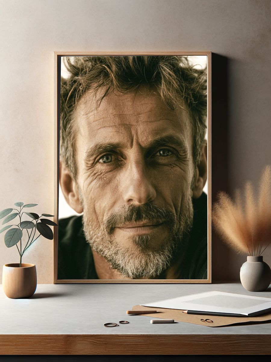 Intense Male Portrait Photography Poster. — room view 2