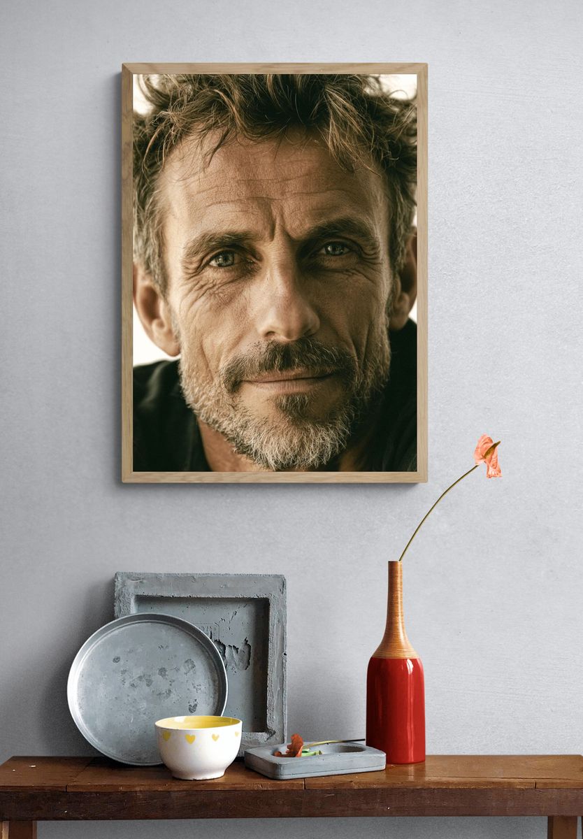 Intense Male Portrait Photography Poster. — room view 3