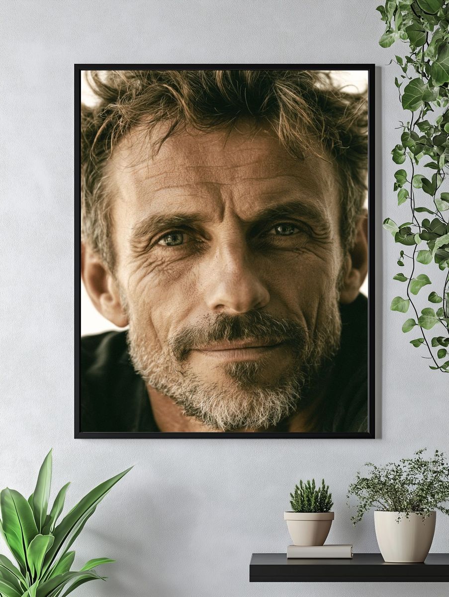 Intense Male Portrait Photography Poster. — room view 4
