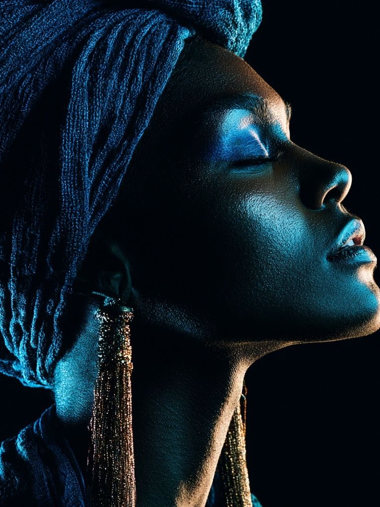 Blue Portrait Photography Poster. poster detail