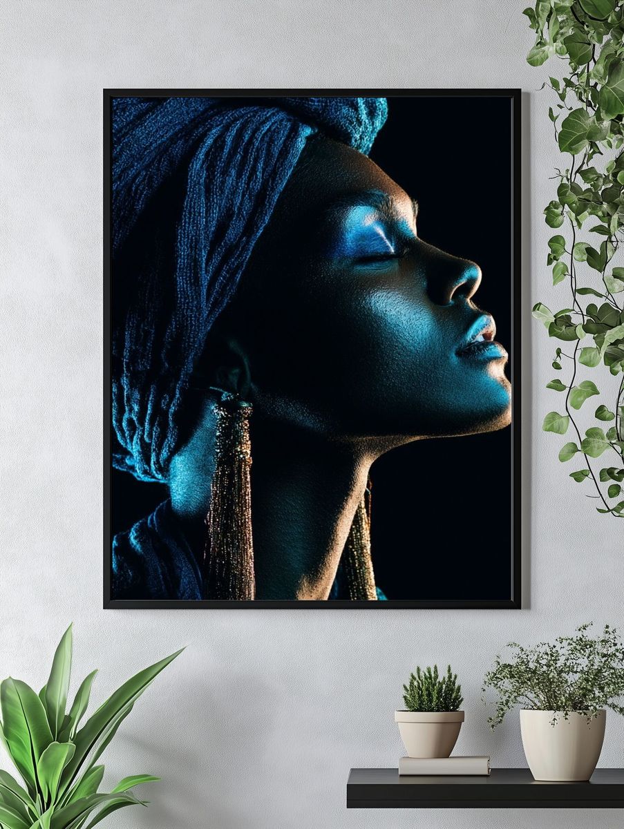 Blue Portrait Photography Poster. — room view 4