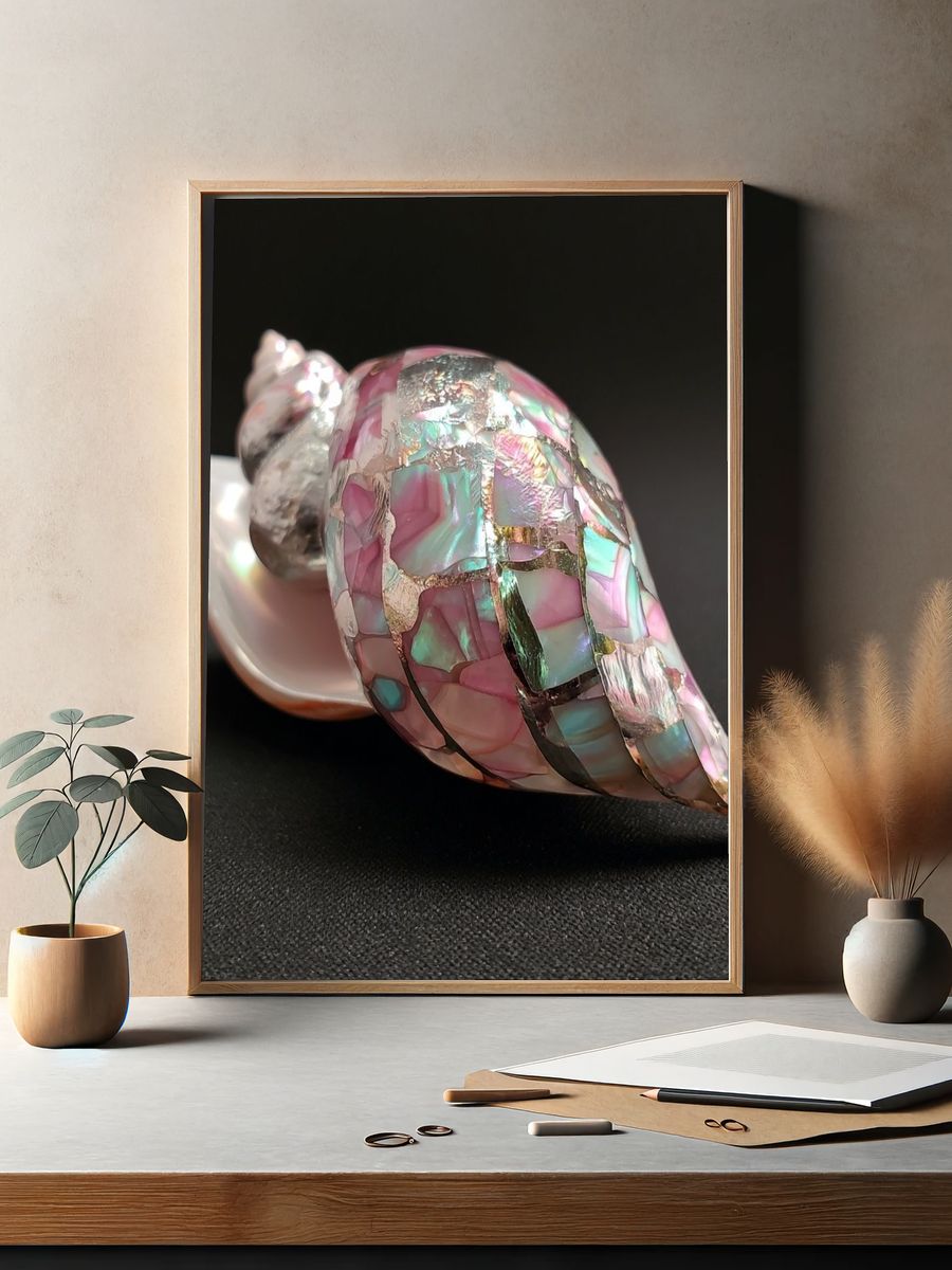Iridescent Shell Still Life Poster. — room view 2