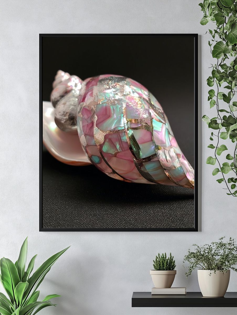 Iridescent Shell Still Life Poster. — room view 4