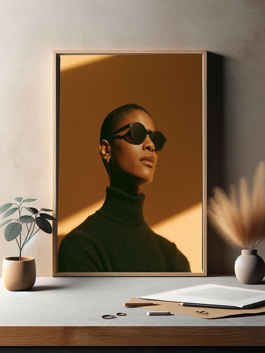 Stylish Sunglasses Portrait Print. — room view 2