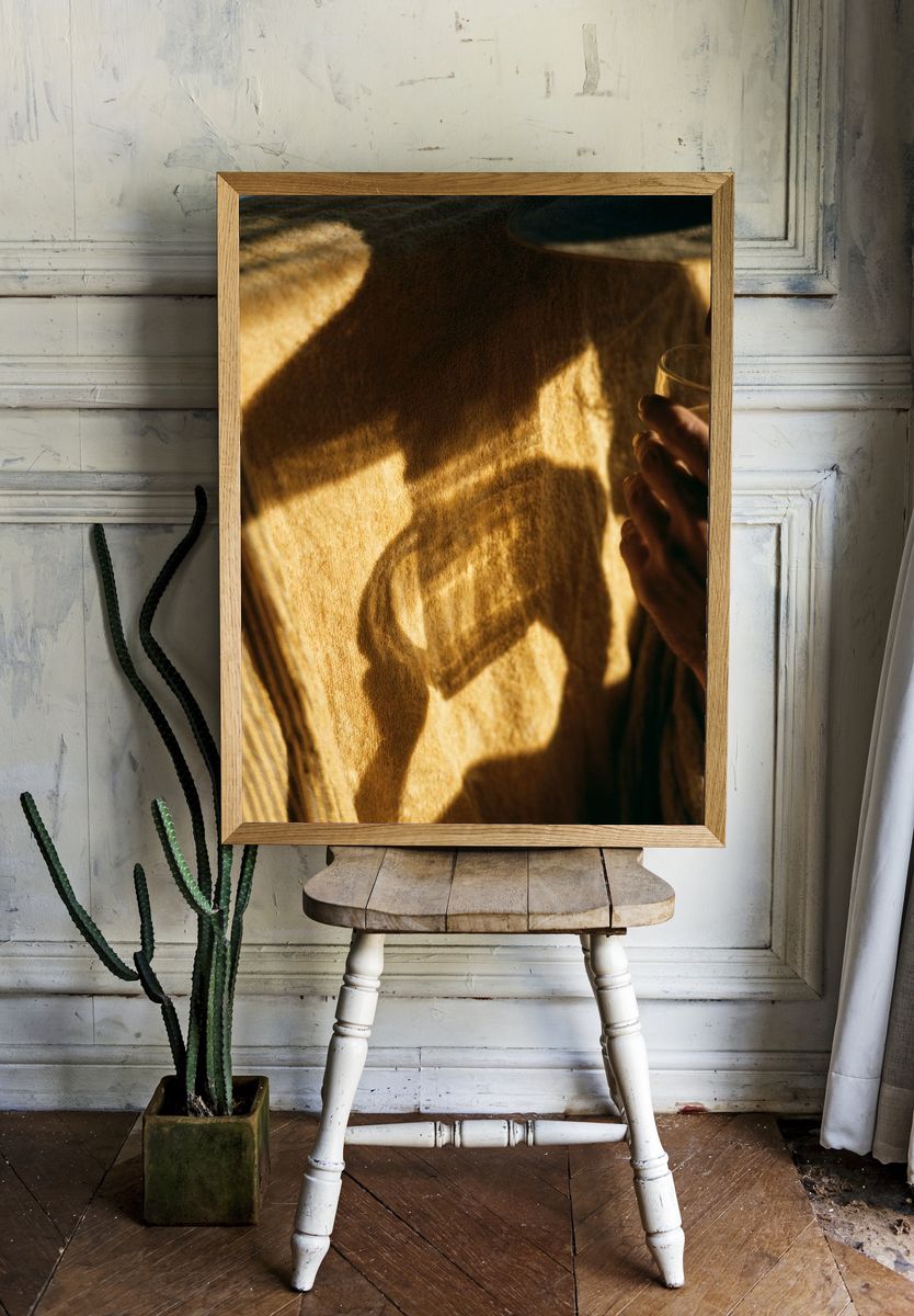 Golden Shadow Portrait Print. — room view 1