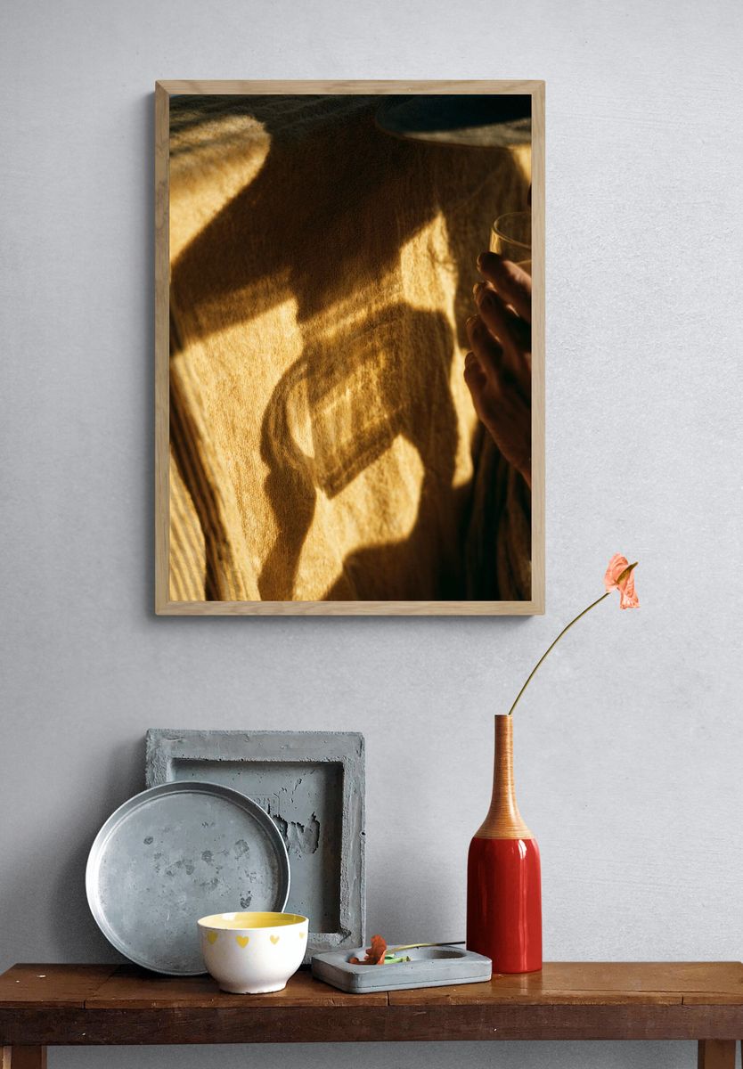 Golden Shadow Portrait Print. — room view 3