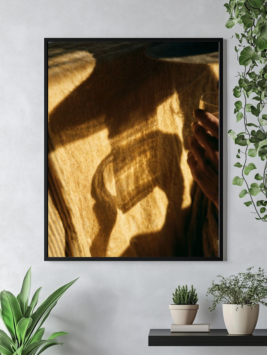 Golden Shadow Portrait Print. — room view 4