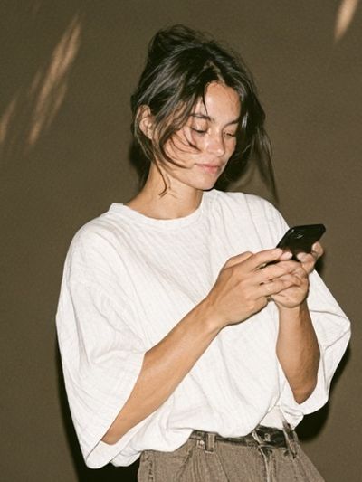 Woman with Phone Photography Poster. poster