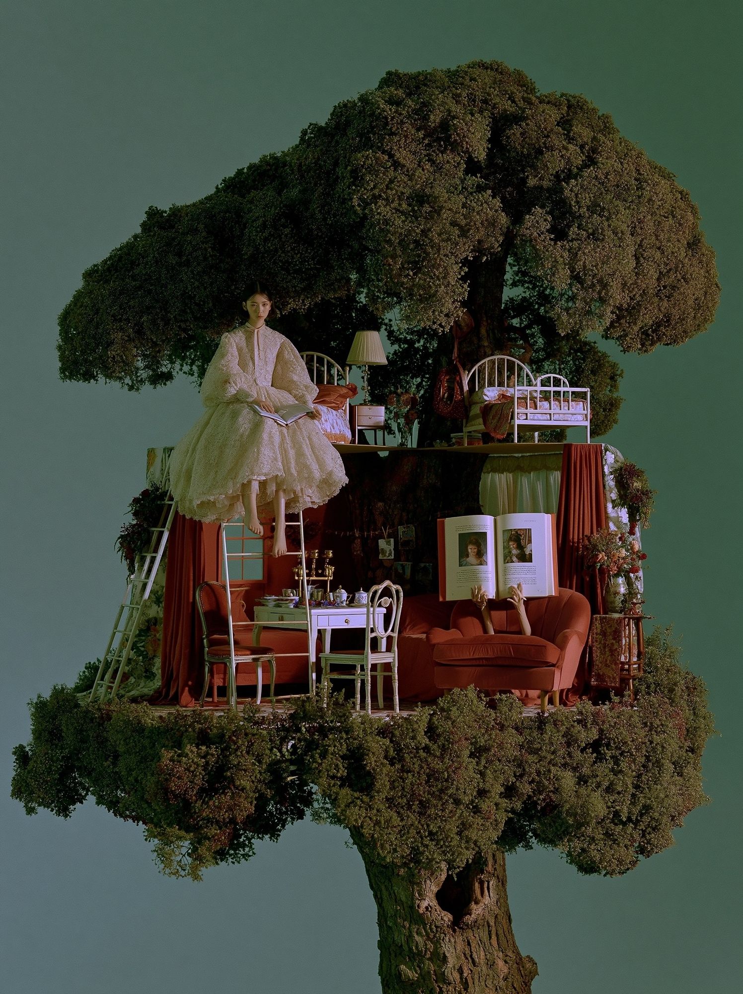 Surreal Tree House Portrait Print. poster — photography art