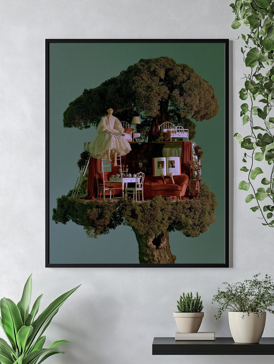 Surreal Tree House Portrait Print. — room view 4