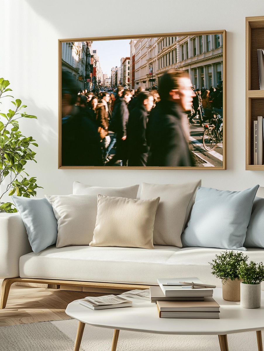 City Street Crowd Photography Poster. — room view 2