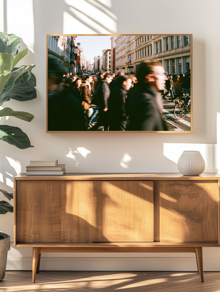 City Street Crowd Photography Poster. — room view 3