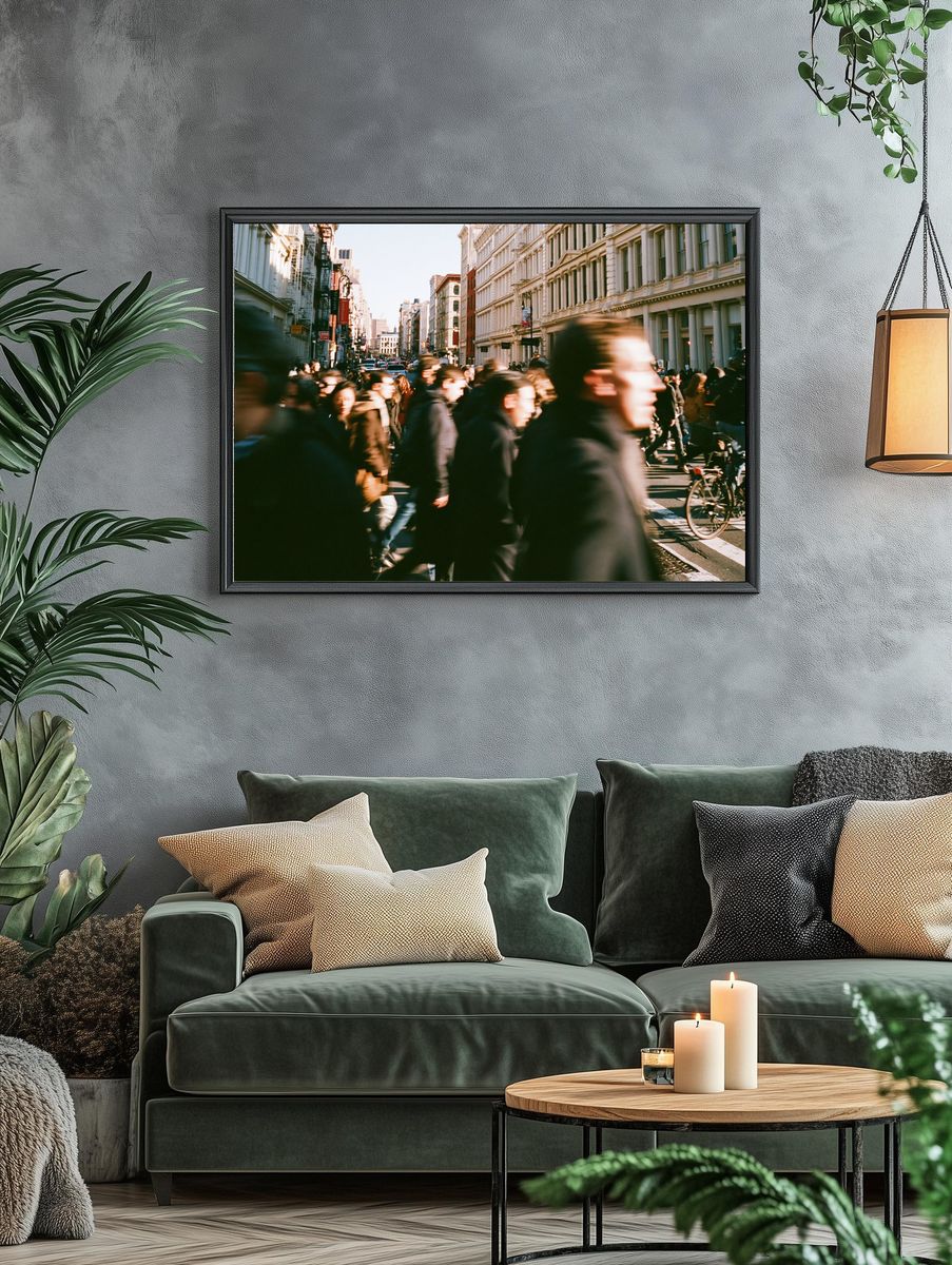 City Street Crowd Photography Poster. — room view 4