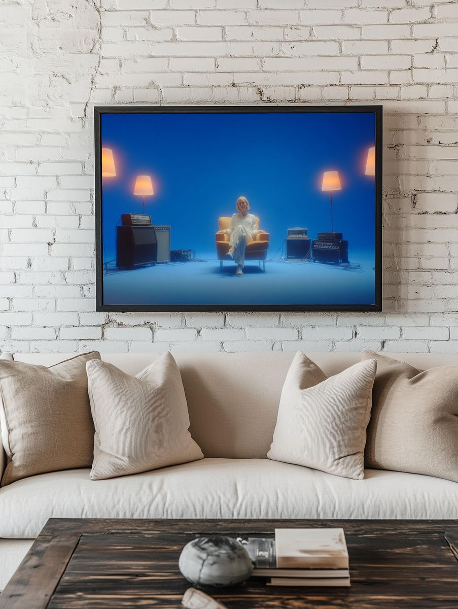 Blue Studio Portrait Photography Poster. — room view 1