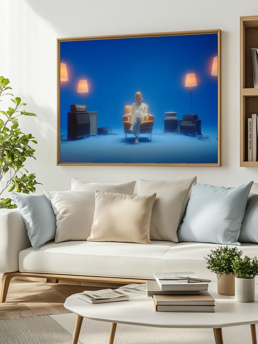 Blue Studio Portrait Photography Poster. — room view 2