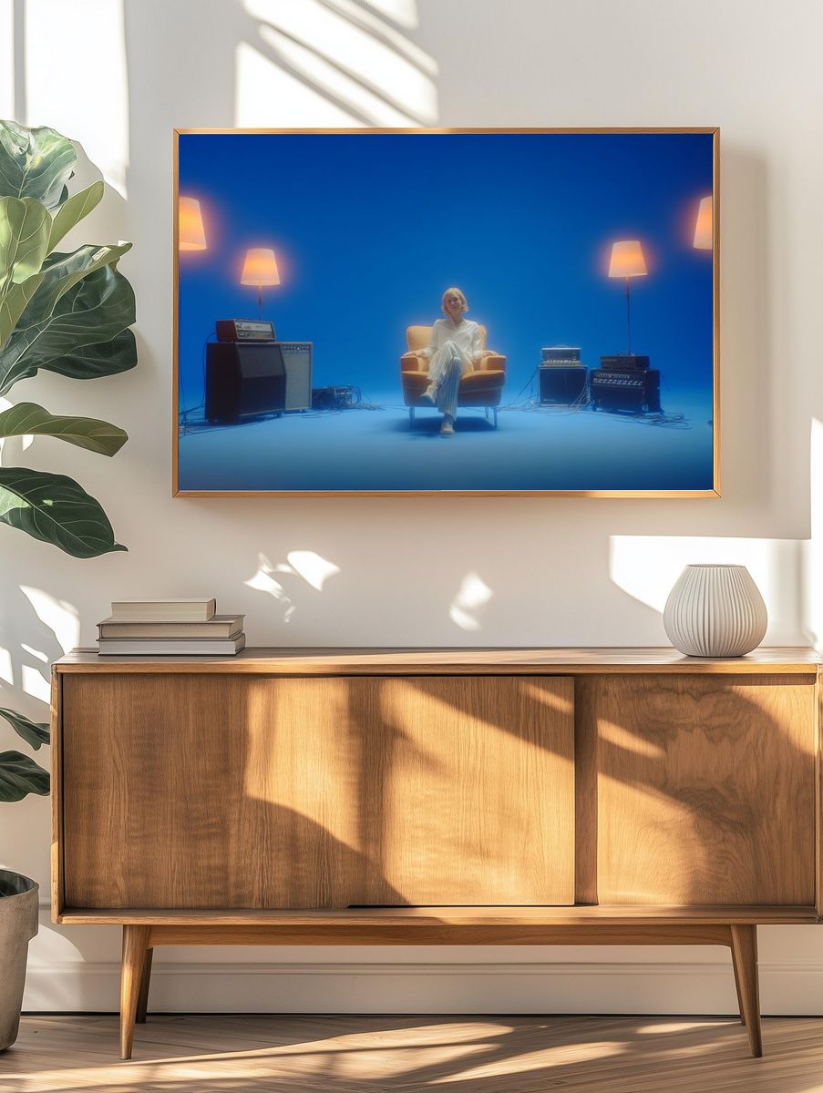 Blue Studio Portrait Photography Poster. — room view 3
