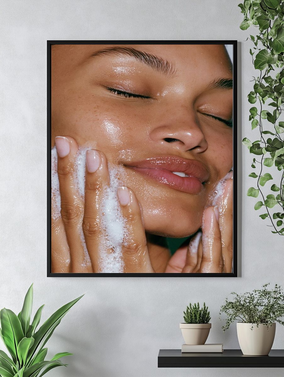 Glowing Skincare Portrait Poster. — room view 4